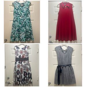 Lot Of 4 Dresses Ann Klein Lauren Conrad Gabby Skye London Times 10/12 L Preppy